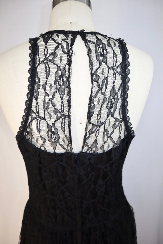 Vintage 1980’s Gunne Sax black mesh dress. - image 3