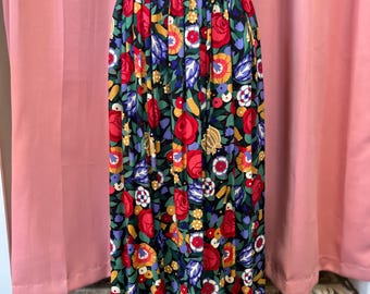 Vintage 70’s Floral Maxi Skirt by Lang Women’s Small