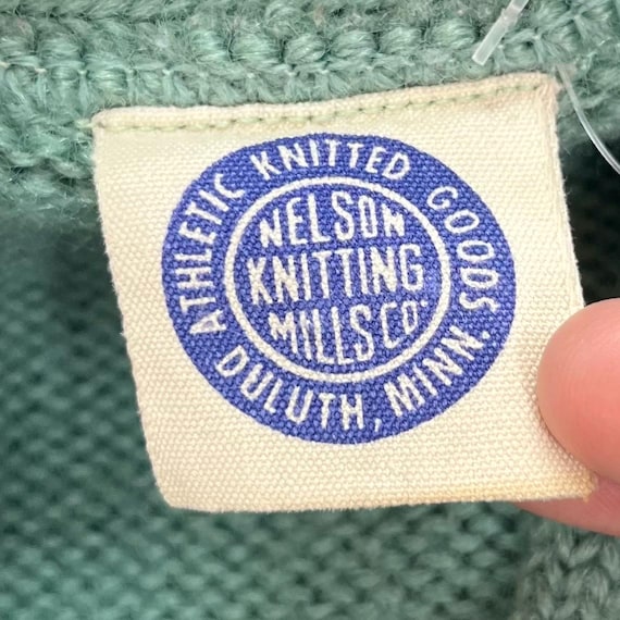 1940s Nelson Knitting Mills Duluth MN Green Knit Wool… - Gem