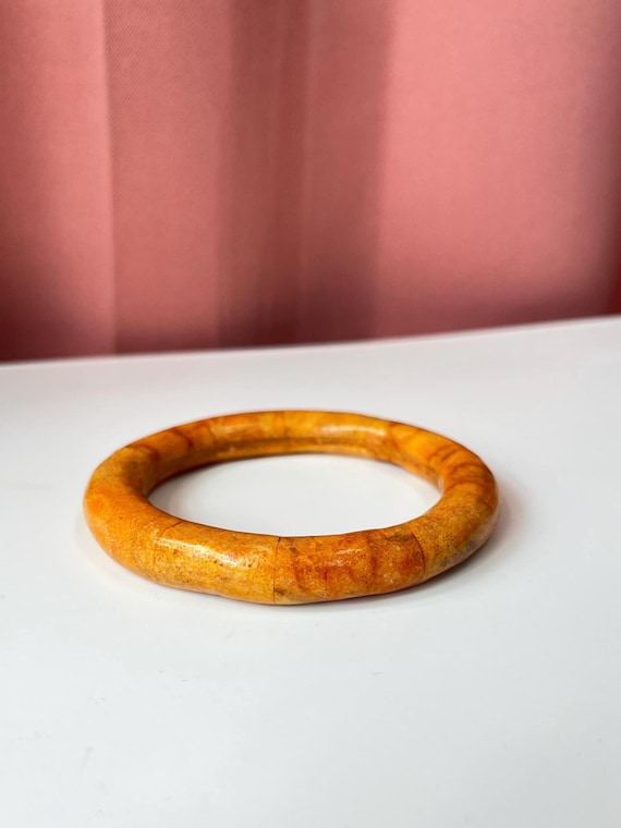 Vintage Apple Sponge Coral Bangle / Bangle