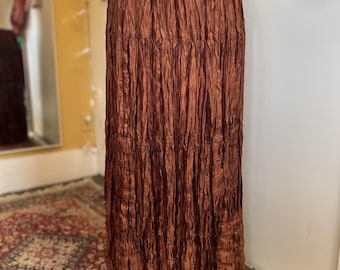 Brown Crinkle Maxi Skirt by Circle T Women’s Small