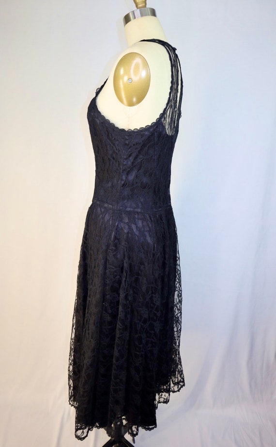 Vintage 1980’s Gunne Sax black mesh dress. - image 2