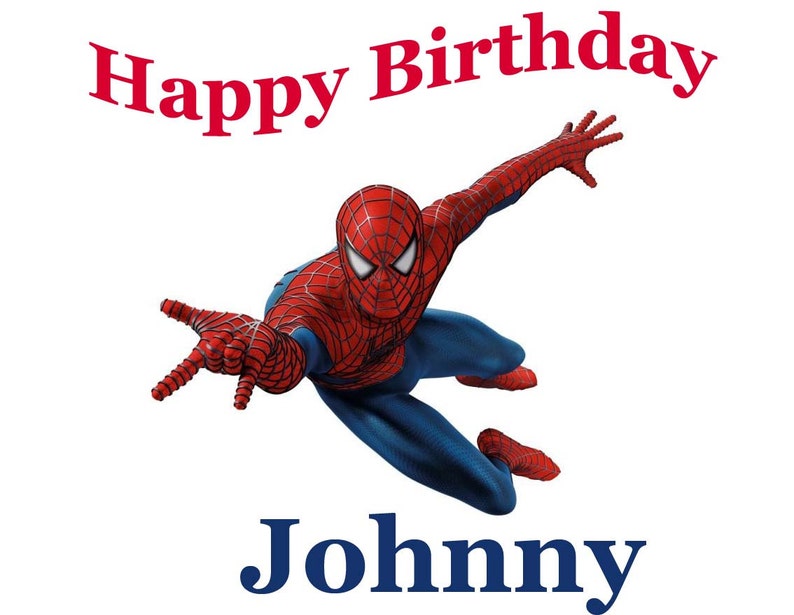 Spiderman Edible Cake Topper With Free Personalization Etsy
