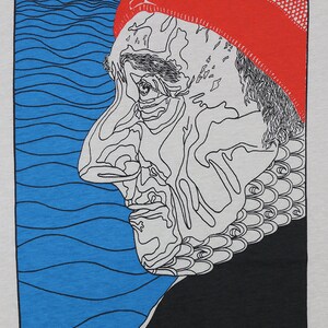 COUSTEAU - Men&#39;s T-shirt - Sand T-shirt - water-based ink - Jacque Yves-Cousteau - Oceanography - Scuba Dive - Diving - by uroko - limited