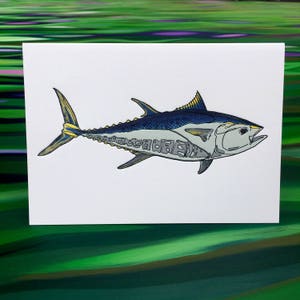 Bluefin Greeting Cards - 6 Pack - 4&quot; X 6&quot; size - Letter Press - on Heidelberg - Strathmore Paper - Envelopes - by The Fish Mill