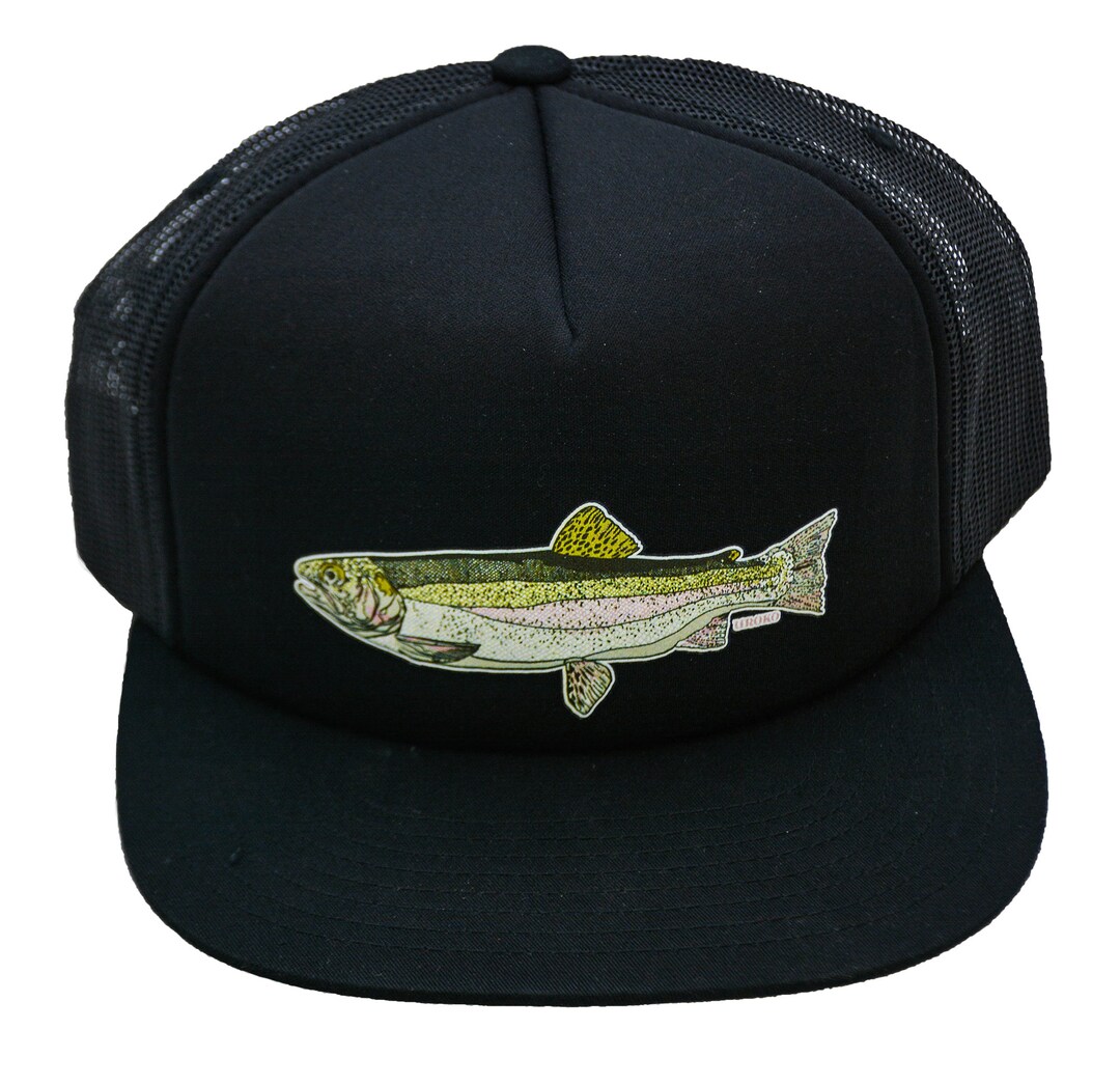 Rainbow Trout Foamy Mesh Trucker in Black Fish Charmer Etsy