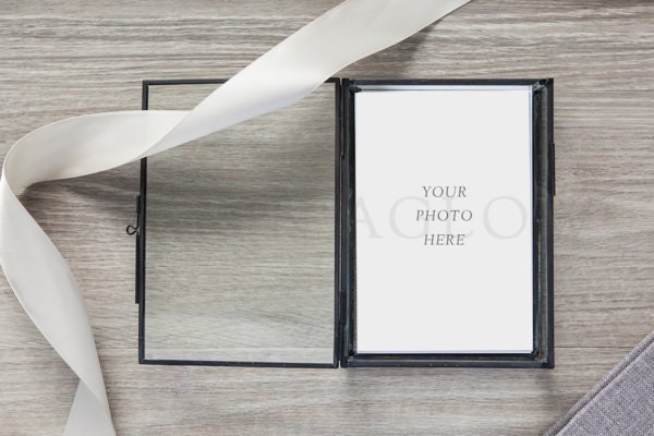 Download Modern Black Glass Box With Ribbon Mockup Mockup 005 Etsy