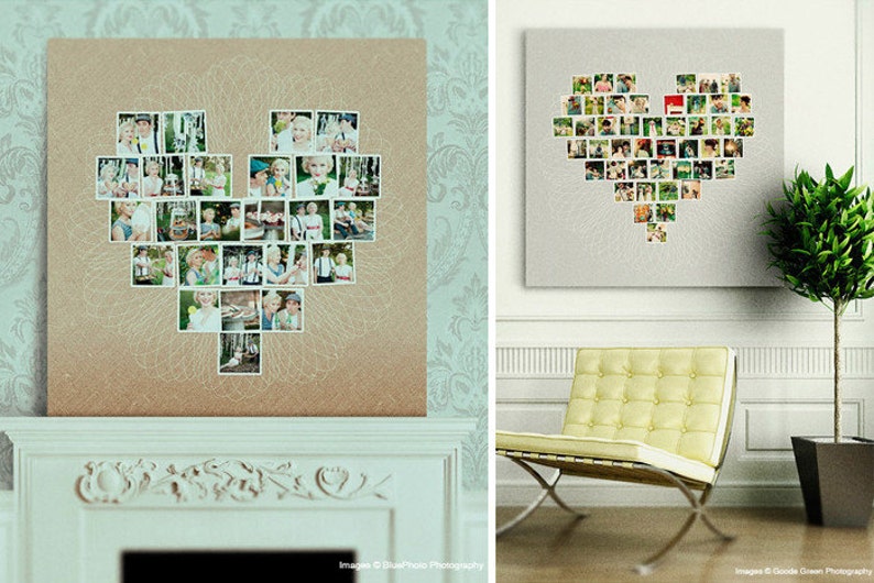 Heart Photo Collage Template Customizable Photo Collage Mother/'s Day Father/'s Day Anniversary Gift