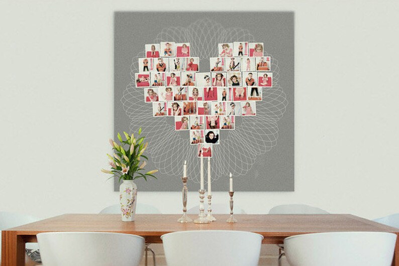 Heart Photo Collage Template Customizable Photo Collage Mother/'s Day Father/'s Day Anniversary Gift