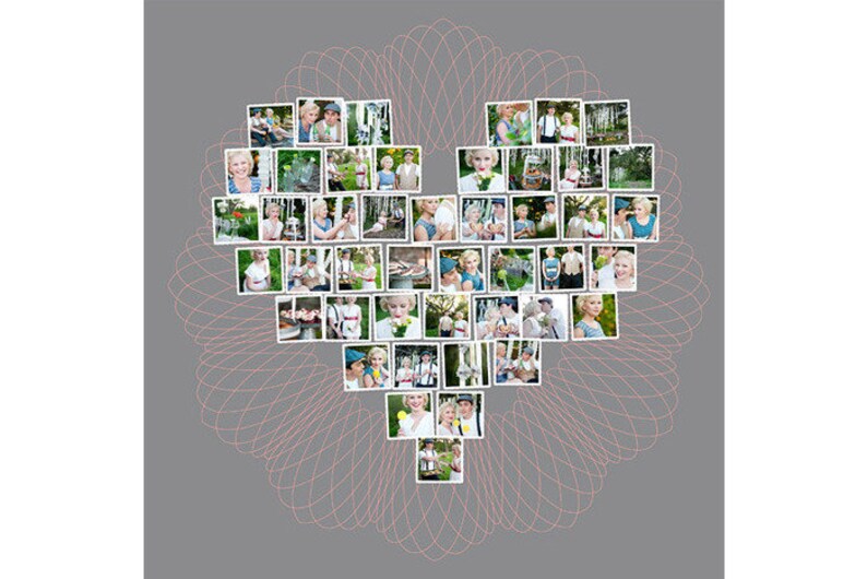 Heart Photo Collage Template Customizable Photo Collage Mother/'s Day Father/'s Day Anniversary Gift