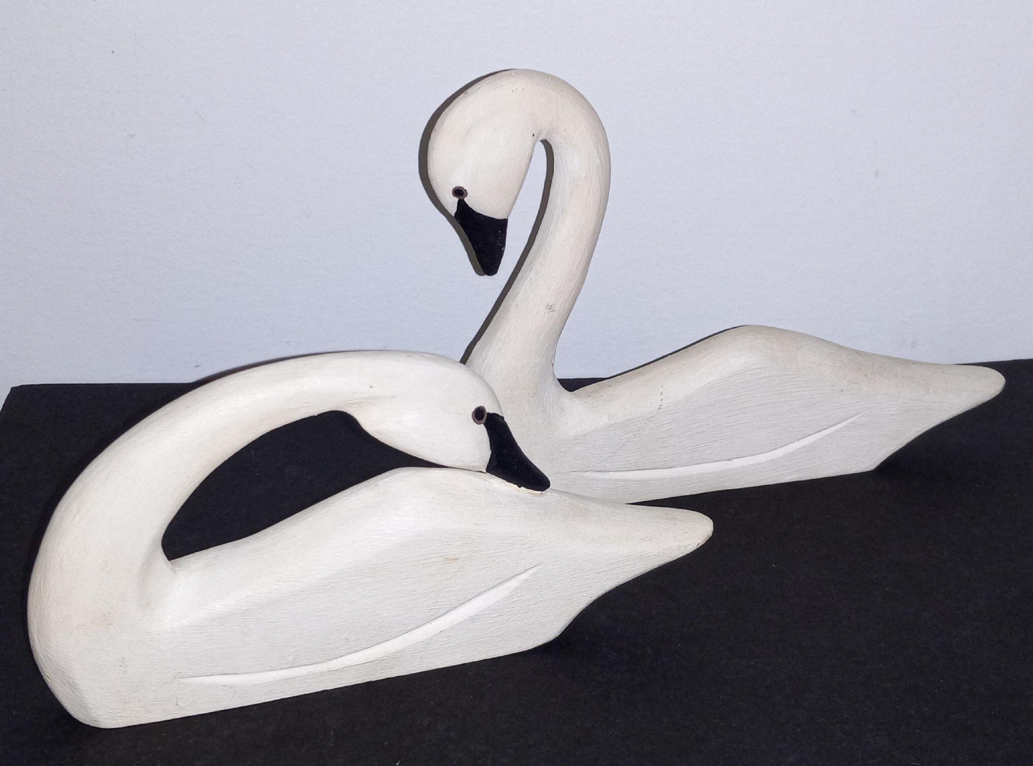 Pair of Boyd's Collection Carved Wood Swans Signed J. Dudley - Etsy