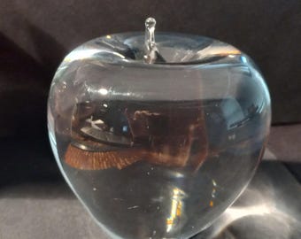 Tiffany & Co. Apple Paperweight Signed Crystal Apple Paperweight