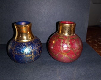 2 NIELSEN Pottery California Handmade Vases Signed Dated 1993