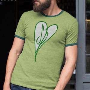 Heart Shirt Ringer Screen Printed Movie Replica, Great for Halloween Scott Pilgrim costume or cosplay, Premium Feel.