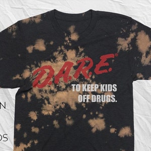 D.A.R.E. dare BLEACHED Vintage T Shirt. Fast Free Shipping on This