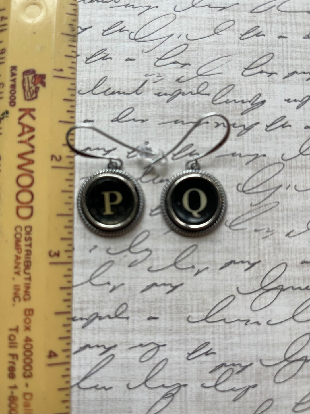 Vintage Typewriter Key Earrings Etsy