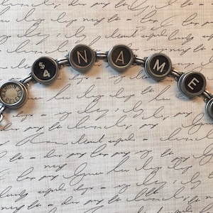 Vintage Typewriter Key Bracelet