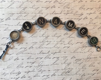 Vintage Typewriter Key Bracelet