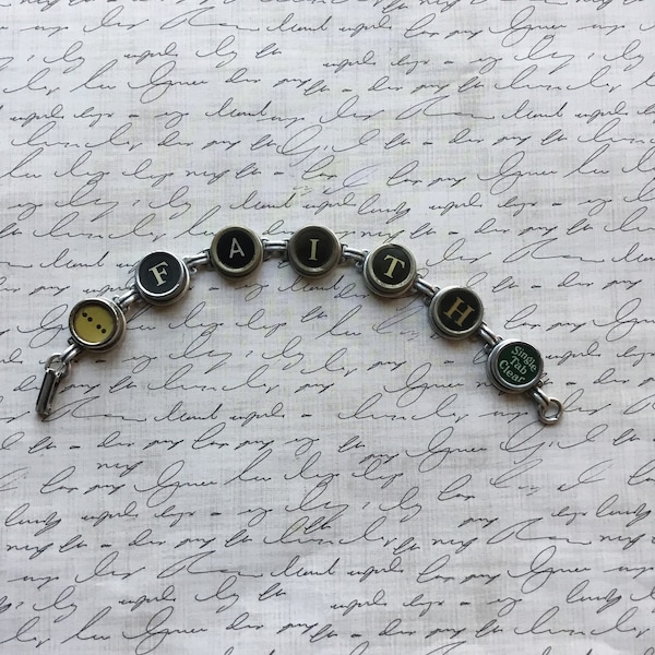 Vintage Typewriter Key Bracelet, customized