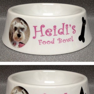 2 Personalized Pet Cat Dog Water Food Dish Bowl Large image 1