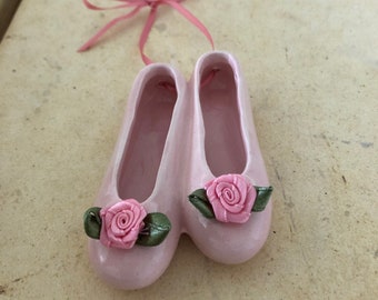 3.5" Ornament  Dance Recital Slippers Shoes Gift For Ballet Dancer Ceramic