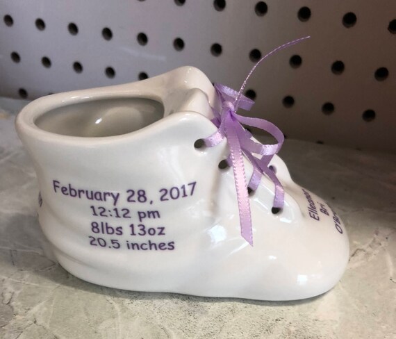 baby keepsakes ceramic booties