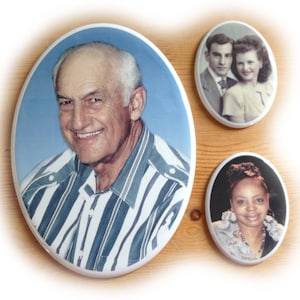 5.15&quot; x 7.15&quot; Oval Porcelain-Ceramic-Photo-Picture for Memorial-Outdoors-Cemetery-Headstone