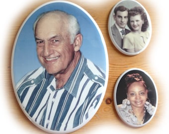 5.15" x 7.15" Oval Porcelain-Ceramic-Photo-Picture for Memorial-Outdoors-Cemetery-Headstone