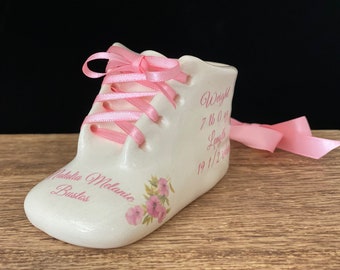 baby keepsakes ceramic booties