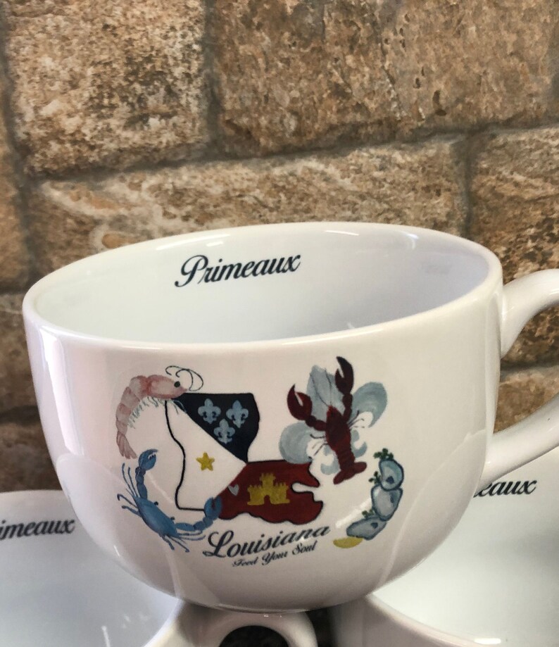4 Personalized Louisiana Cajun Gumbo Bowl With Handle Set Etsy