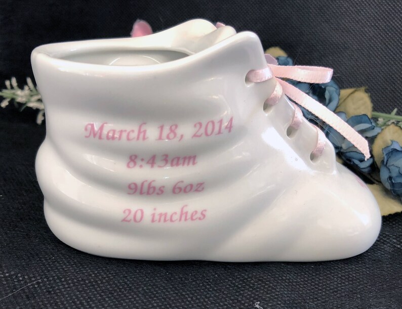 1 Personalized Photo Ceramic Baby Shoe Bootie Keepsake Newborn Etsy