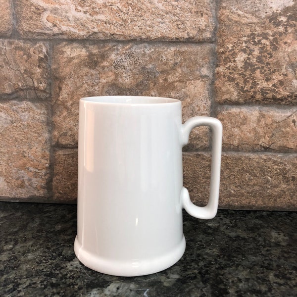 White Stein Mugs Ceramic Porcelain Coffee Cup