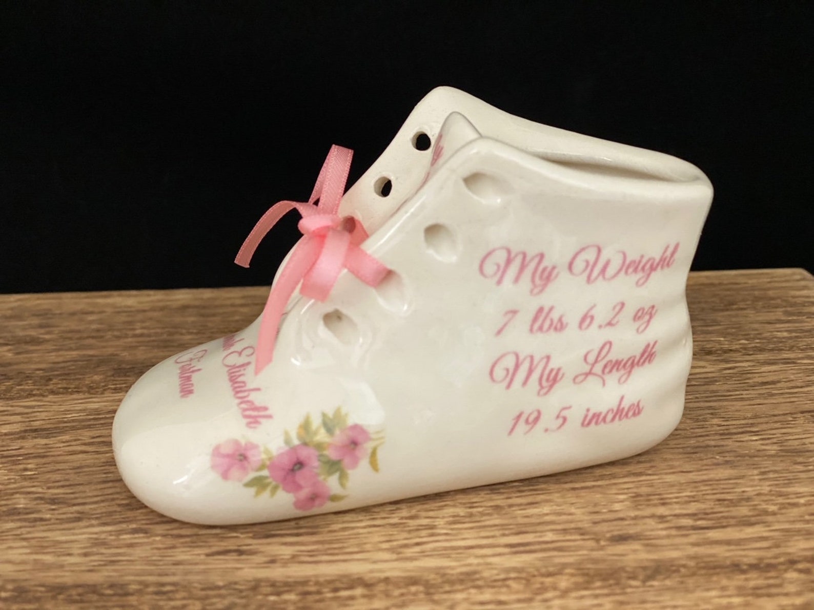 1 Personalized Handmade Antique White Ceramic Baby Shoe Bootie Etsy