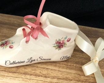 baby keepsakes ceramic booties