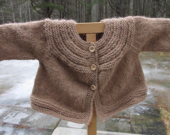 Dark Fawn Alpaca Baby Sweater