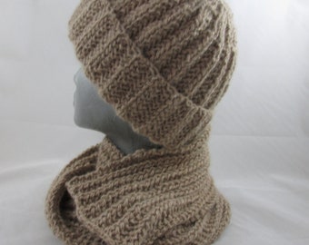 Fawn Alpaca Hat and Scarf Set