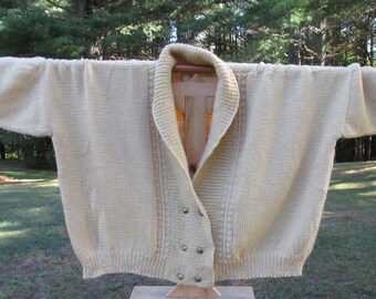 Hand Knit Merino Cardigan Sweater
