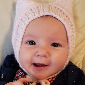 Kitty Ears Baby Bonnet