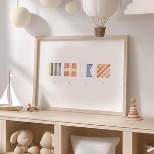 Nautical Flags Nursery Sign | Personalized Printable Nautical Nursery Wall Art | Baby Boy Nursery Wall Art | Printable Custom Name Art