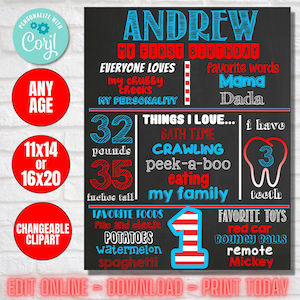 Cat in the Hat Dr Seuss Birthday Milestone Chalkboard DIGITAL FILE