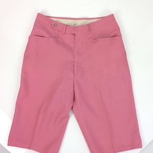 1960&#39;S Bermuda SHORTS - in Pink - 60&#39;S MOD - Flat Front Slim Fit  - Dead Stock - Men&#39;s Waist Size: 28 Inch