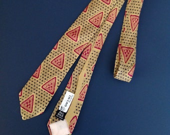 1960's Vintage Tie - All Silk - Mustard, Red, & Black - Stile Novenumo Label - MOD Ties