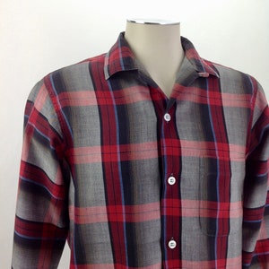 1950's Shadow Plaid Shirt Light Weight Cotton Ombre - Etsy