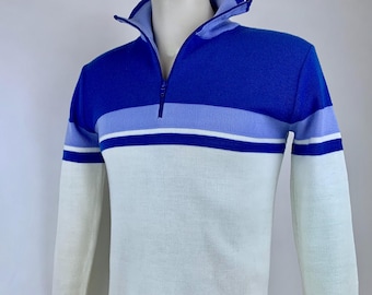 1960's Pullover Ski Sweater - MOD Styling - Orlon Acrylic - Men's Tailored Medium