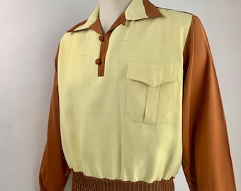 Jersey gaucho bicolor de los años 50 - Casuals by CAMPUS - Gabardina de rayón - Talla M para hombre