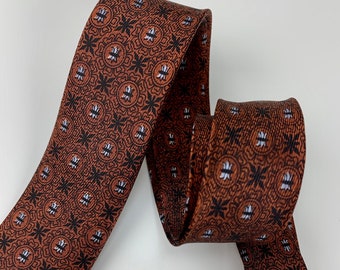 Red Background with DuckFowl Design Vintage Men/'s Tie c1980s