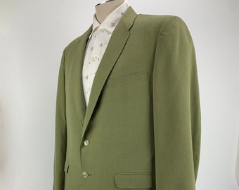 Early 1960's Sportcoat - Palm Beach Bataya Weave - Beautiful Green 2 Button Closure - Summer Weight - Men's Size 42 Reg