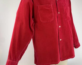 1950's Red Corduroy Shirt - PENNEY'S TOWNCRAFT - All Cotton - 2