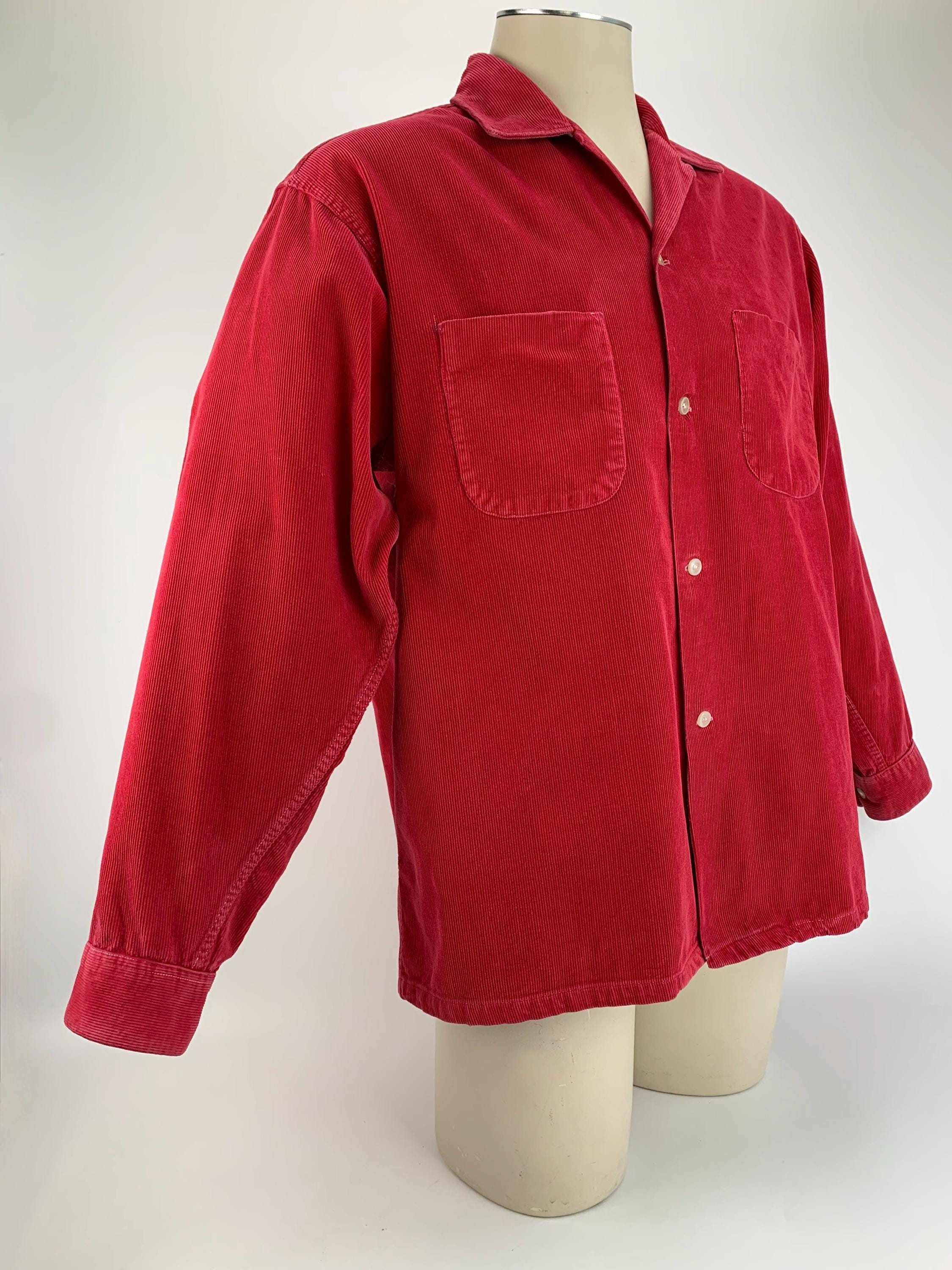1950's Red Corduroy Shirt - PENNEY'S TOWNCRAFT - All Cotton 1950's Red Corduroy Shirt - PENNEY'S TOWNCRAFT - All Cotton