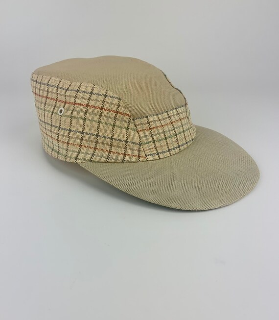 1950'S-60'S CAP - Woven Straw-Like Fabric - Made … - image 2